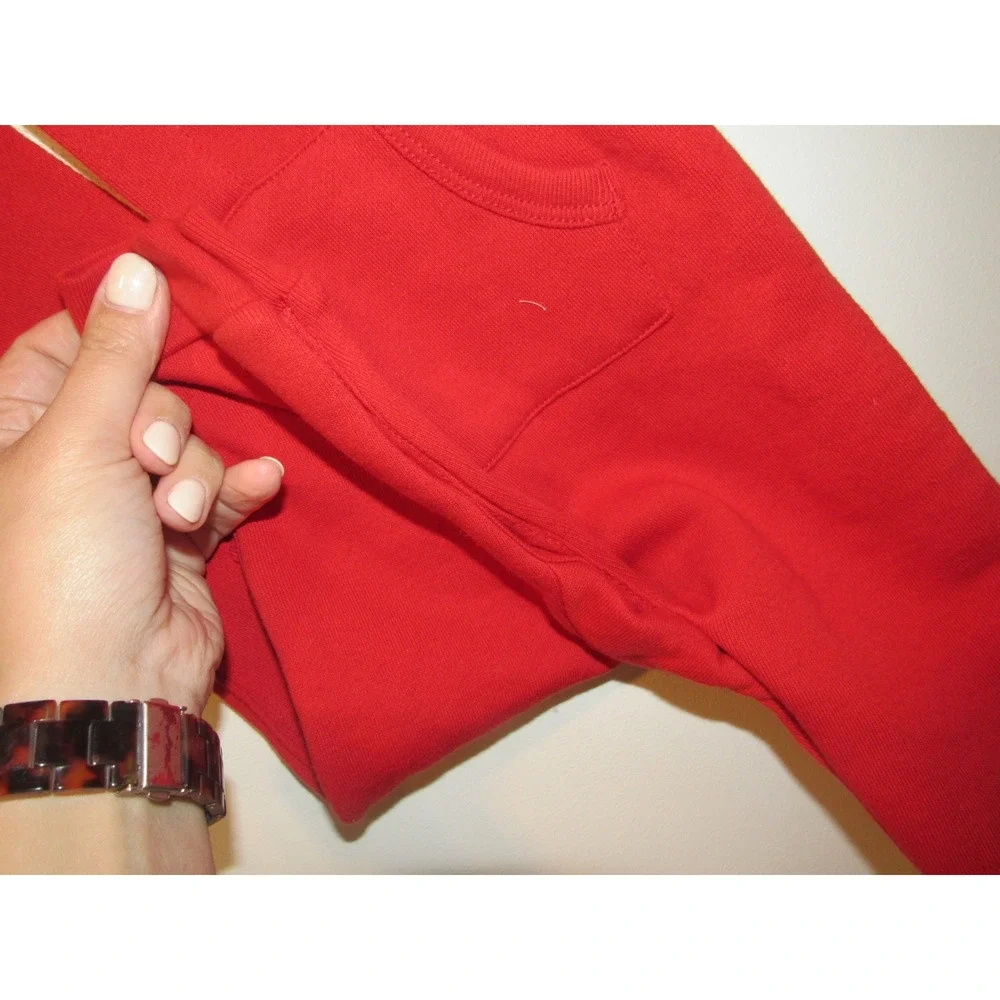 Ralph Lauren Baby Red Hooded One Piece Sweatsuit Plaid Lined 6M Romper